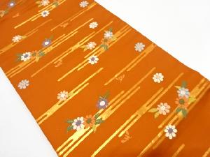 ヱ霞に花模様織り出し　名古屋帯